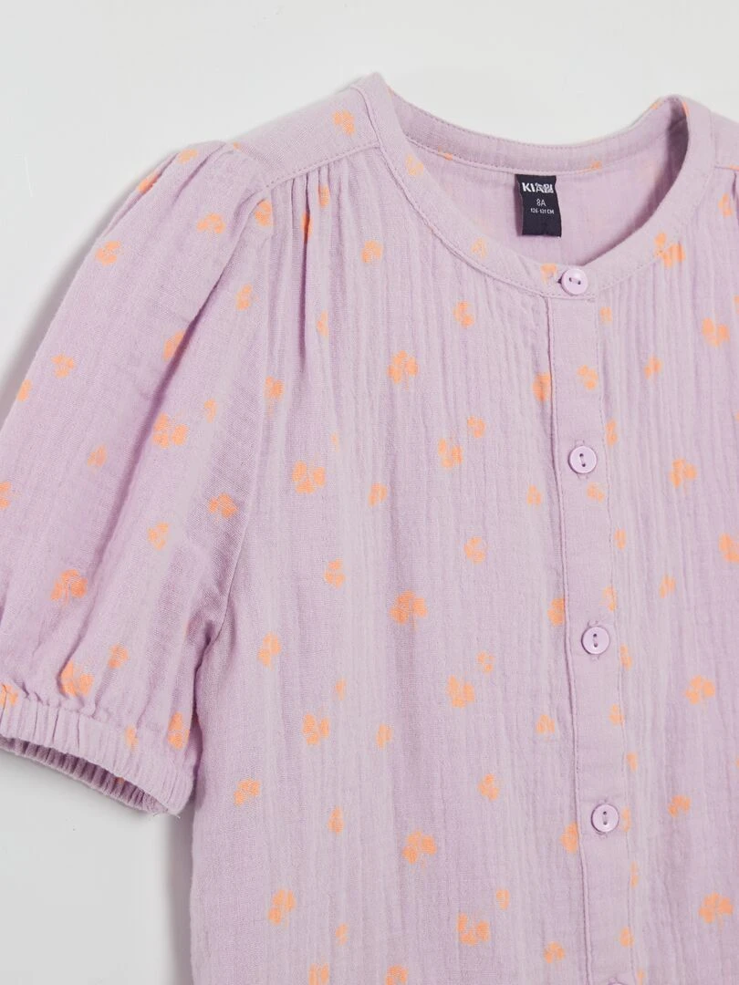 Chemisier en gaze de coton   Violet