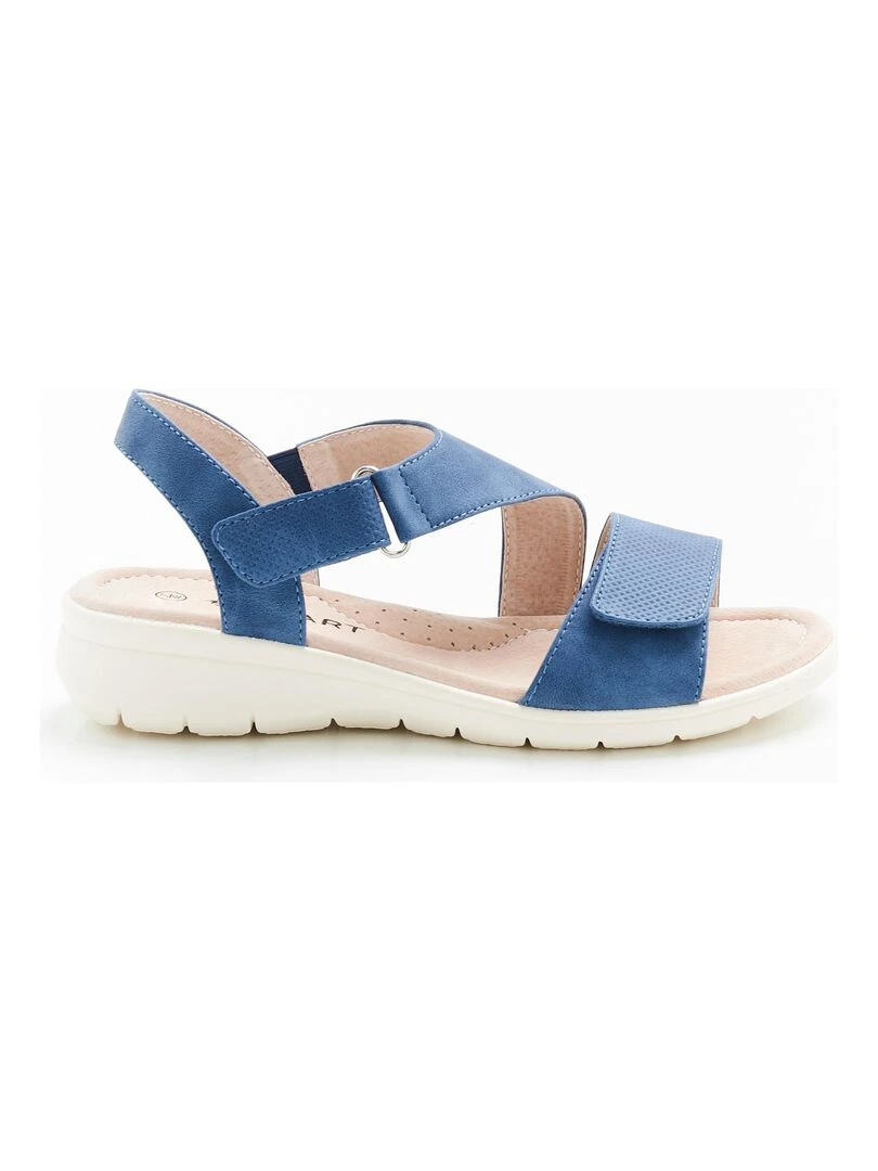 Sandales compensées ouverture totale   Damart   Bleu gris