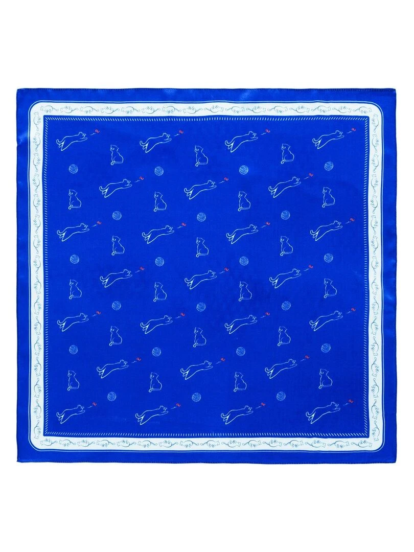 Carré de soie Piccolo Catsy Bleu