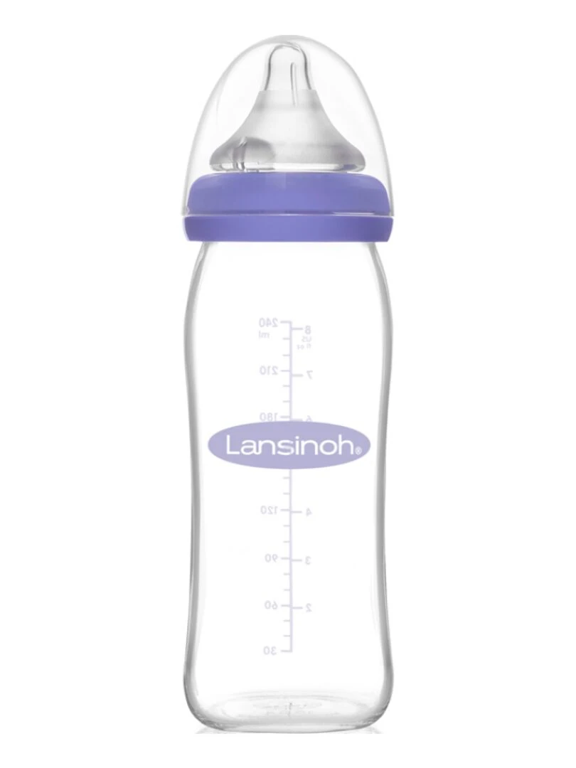Biberon en verre Natural Wave spécial allaitement (240 ml) Violet