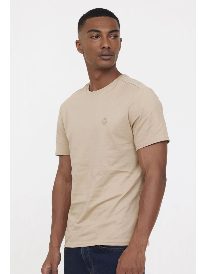 Lee Cooper T Shirt manches courtes coton regular AREO Beige argile