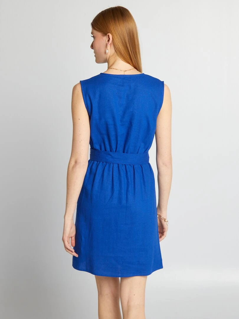 Robe en lin mélangé bleu