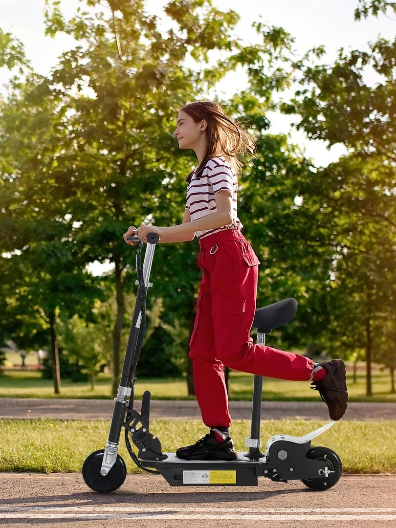 Trottinette électrique avec selle pour enfant   Noir