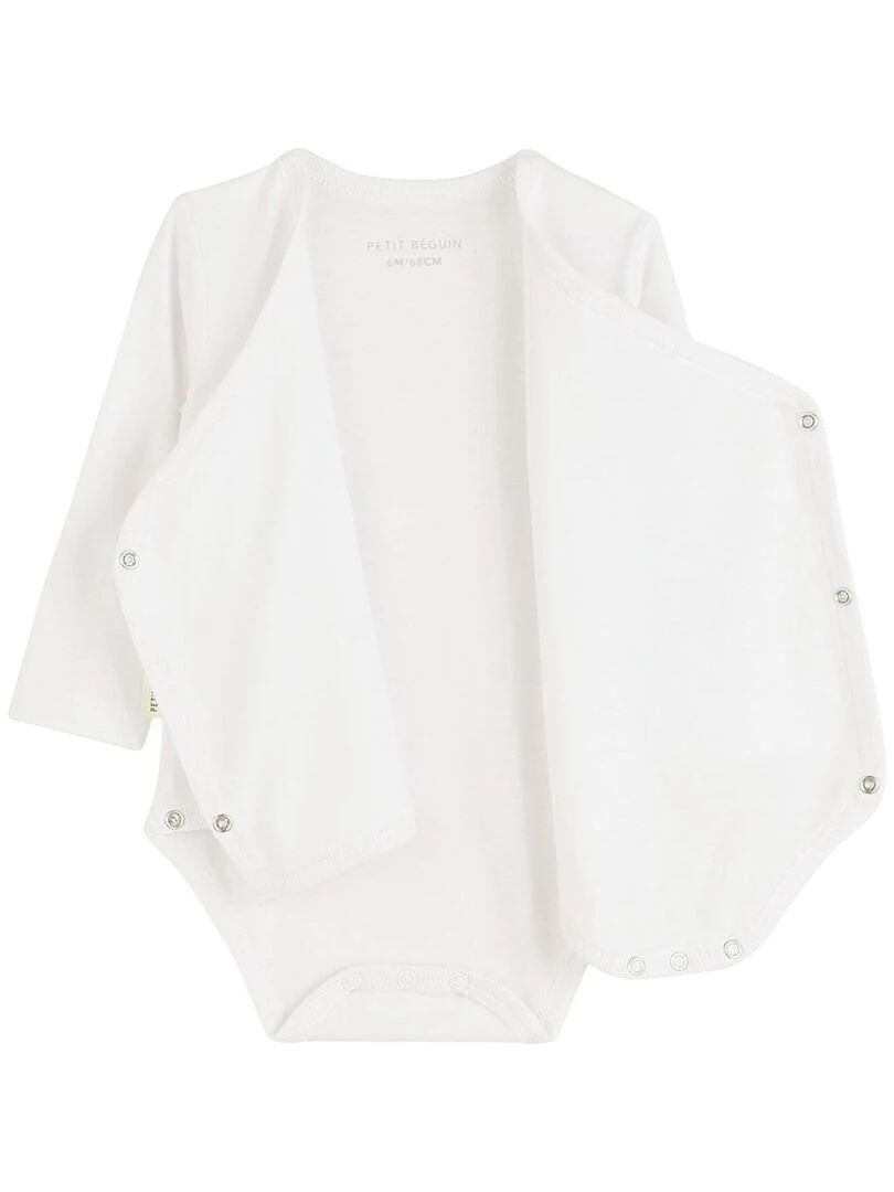Lot de 3 bodies bébé manches longues croisés   Blanc