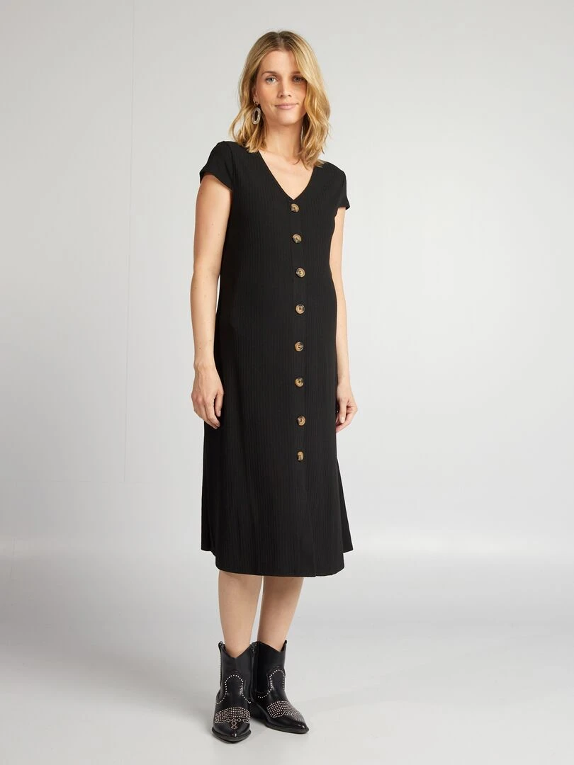 Robe courte en maille côtelée 'Only Maternity'   noir