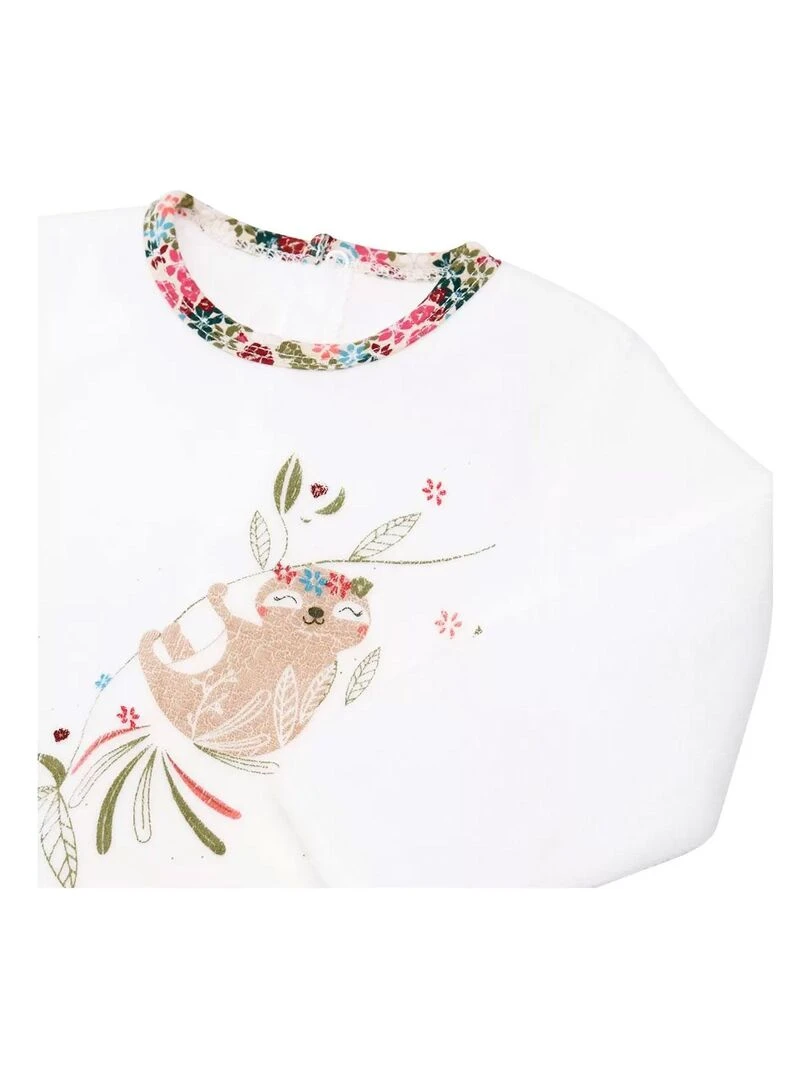 Pyjama bébé en velours contenant du coton bio Crocus   Ecru