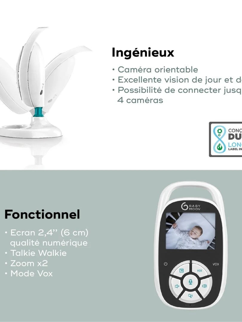 Babyphone Vidéo yoo See Babymoov   Blanc