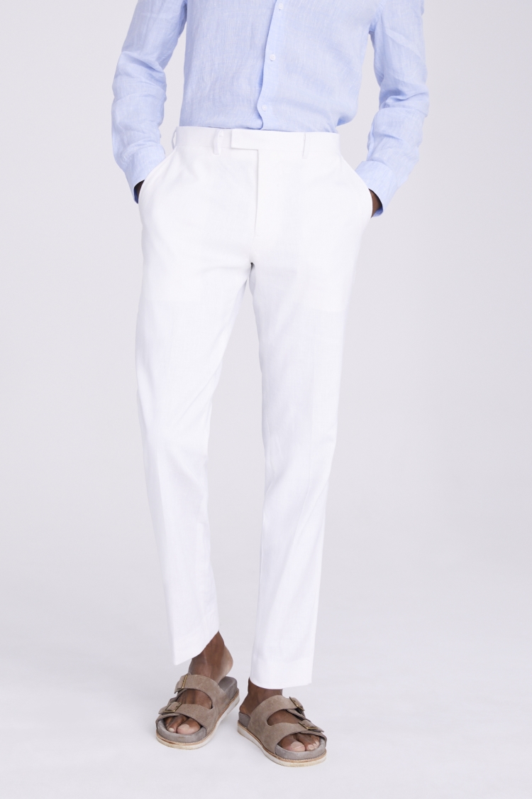Tailored Fit White Matte Linen Jacket   Buy Online at Moss