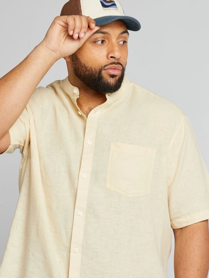 Chemise col mao   Ecru