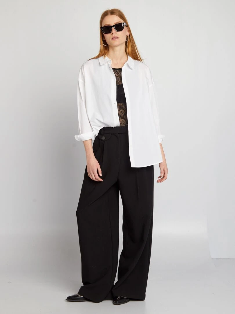 Chemise basique en popeline blanc