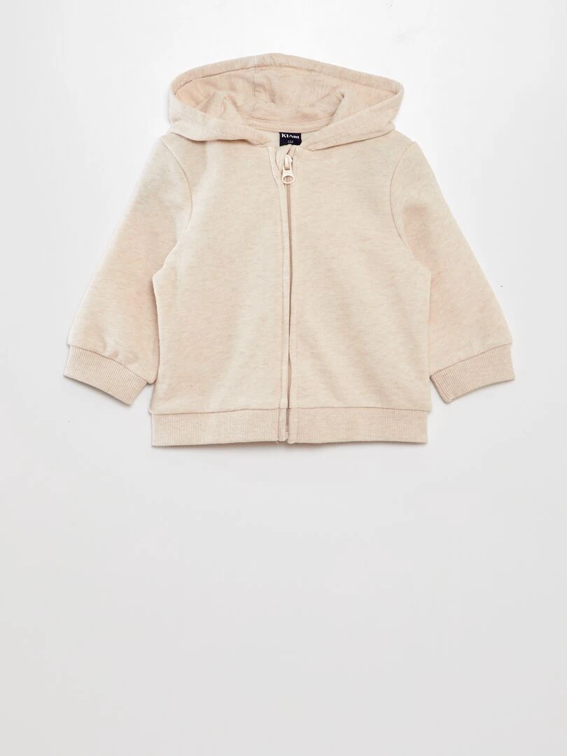 Sweat en molleton à capuche BEIGE