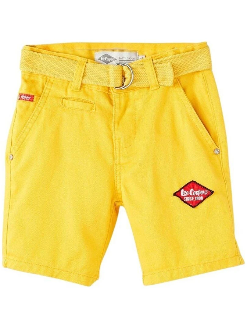 Lee Cooper Bermuda garçon imprimé logo en coton Jaune