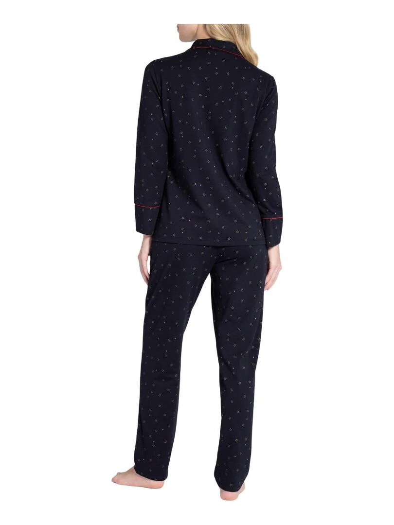 Pyjama style chemise avec étoiles dorées Masae Bleu