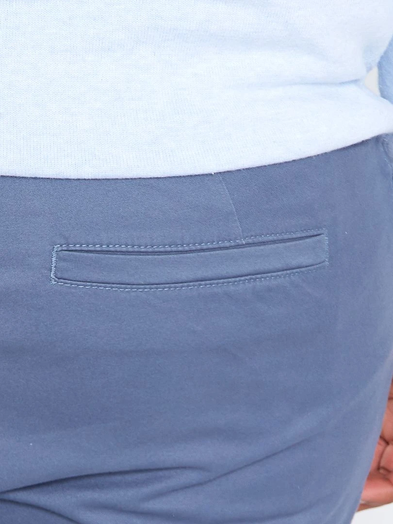Chino slim en coton stretch   L30   bleu gris