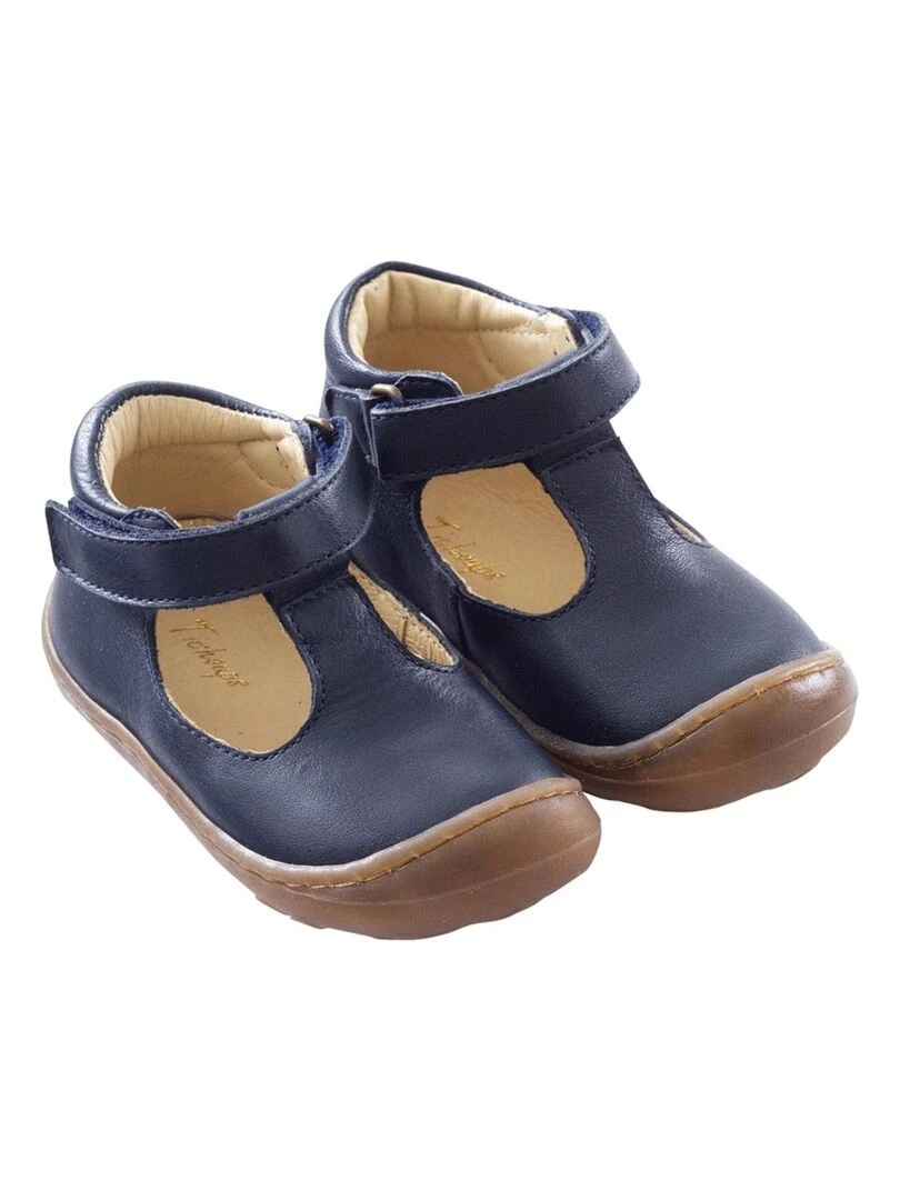 Sandales premiers pas cuir Poppy Bleu marine
