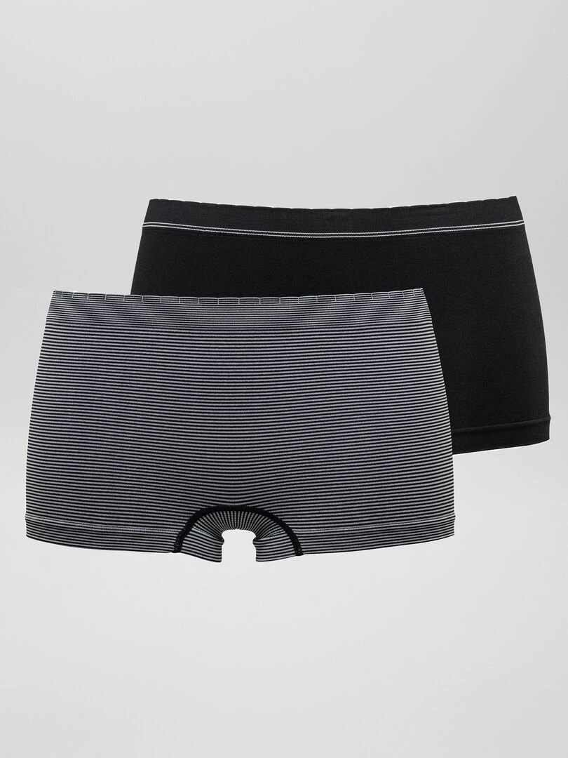 Lot de 2 shorties sans coutures 'Billet Doux' noir/gris