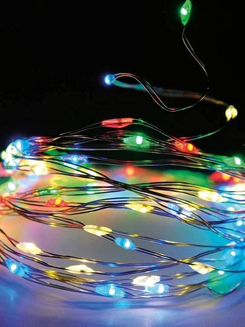 Guirlande lumineuse interieur fil 20 Led 2 m Bleu