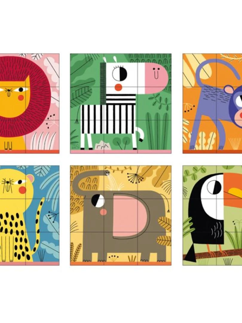 Puzzle cube bébé animaux de la savane (9 pièces)   N/A