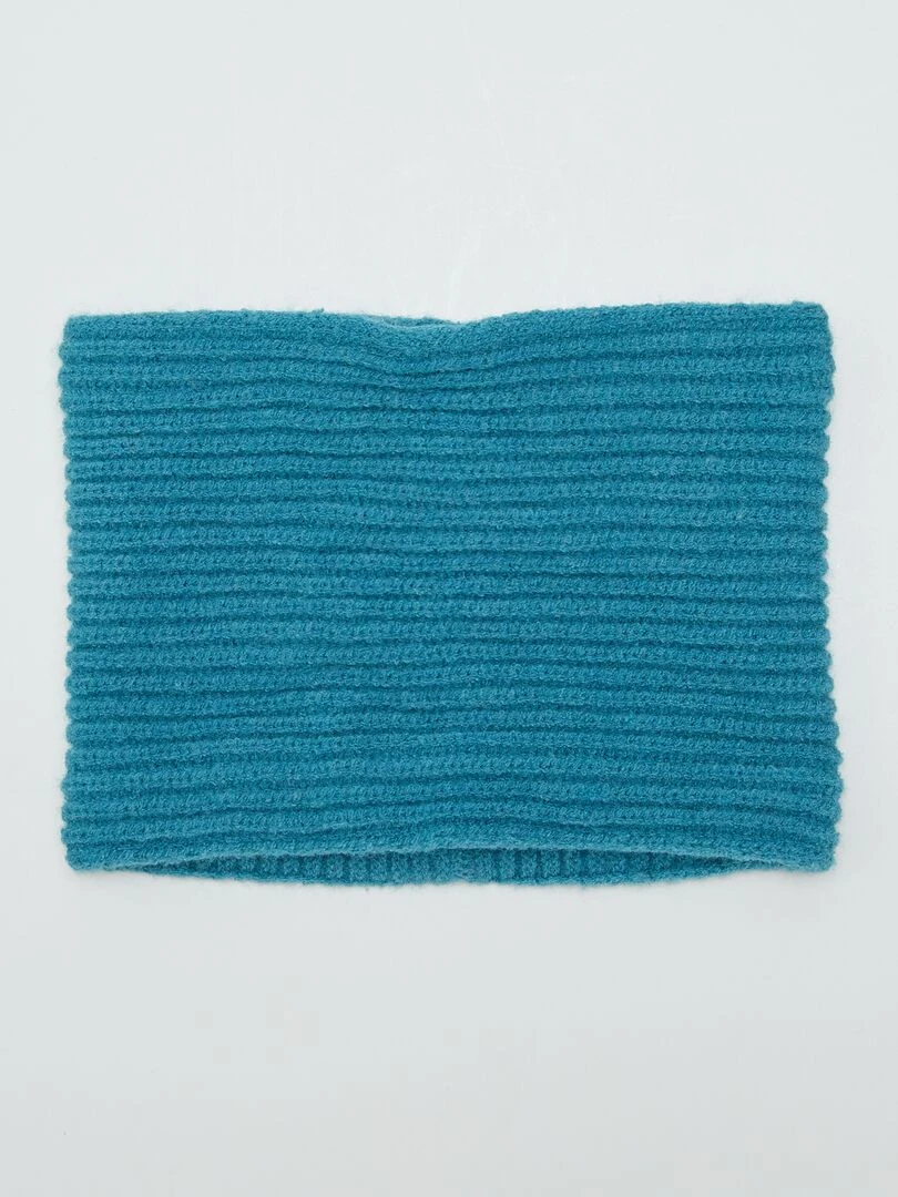 Snood en maille côtelée Bleu