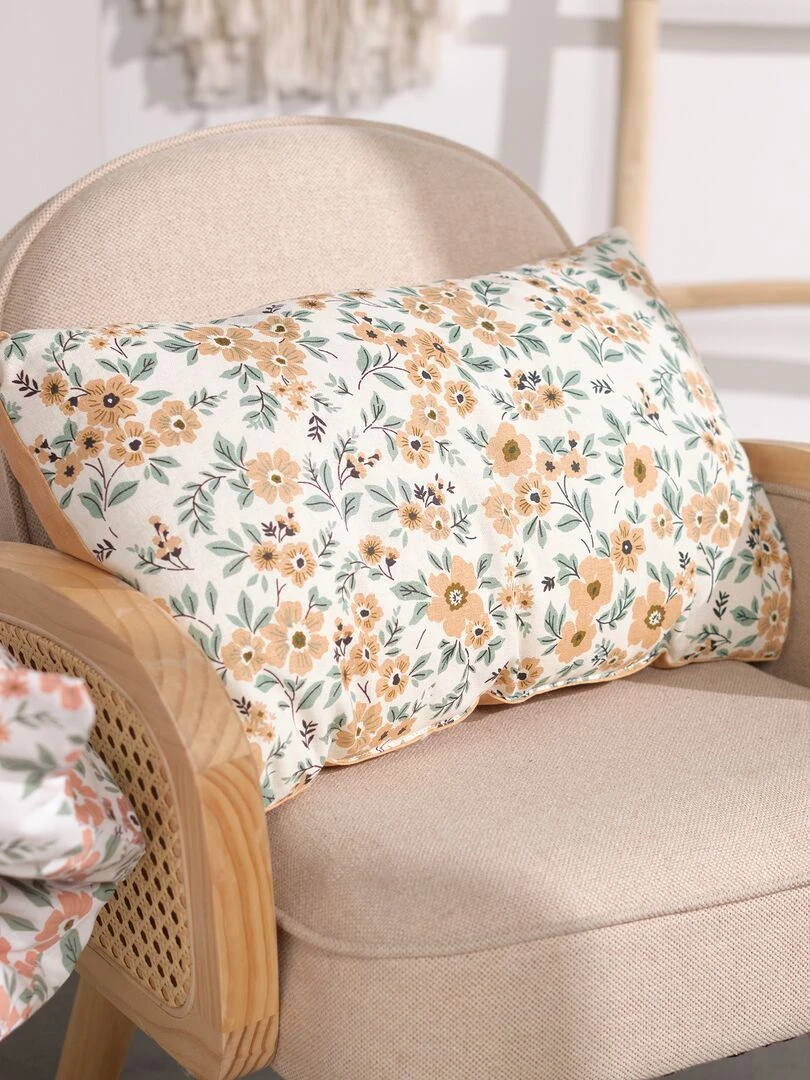 Coussin à motifs 'fleuris' Rose