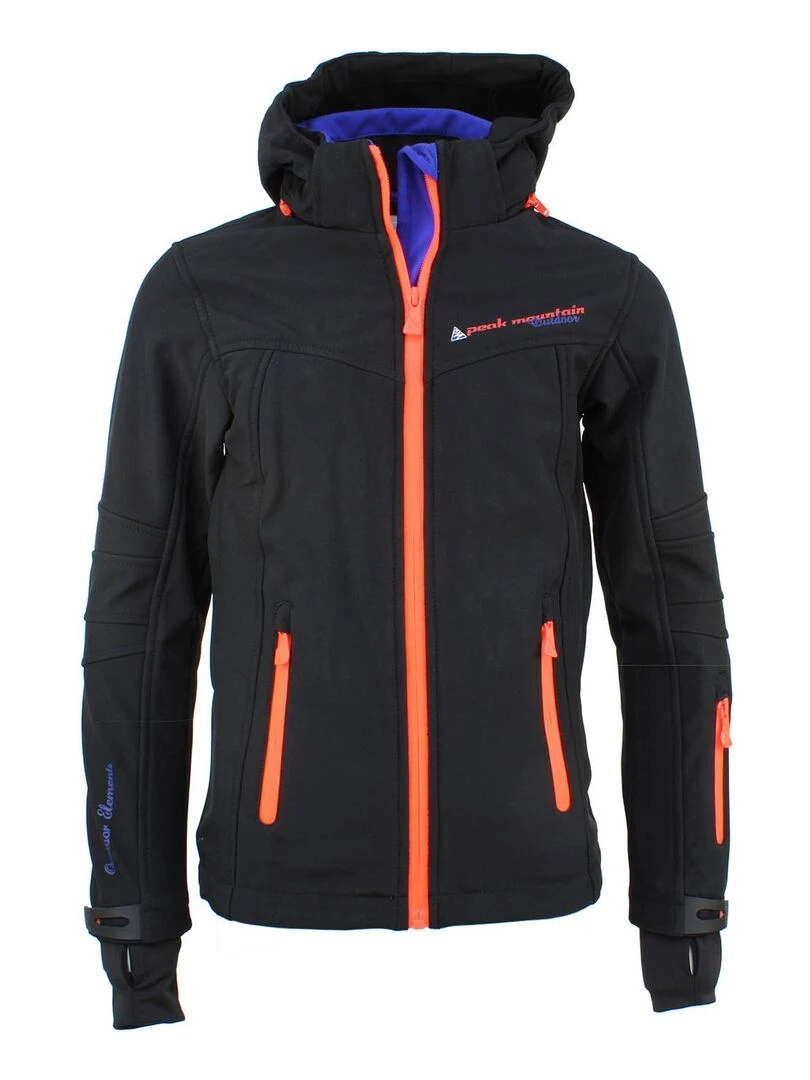 Blouson softshell fille GAMALA PEAK MOUNTAIN Noir