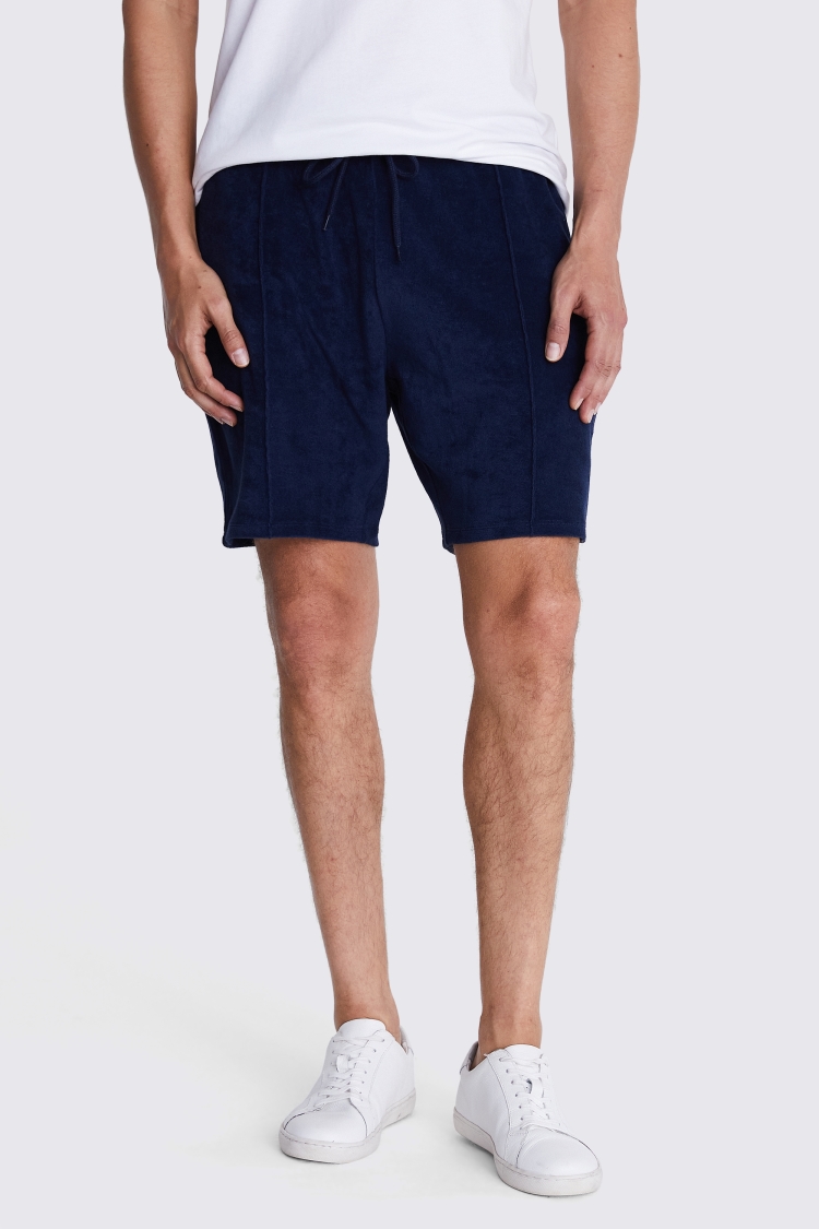 Navy Terry Towelling Shorts Buy Online at Moss