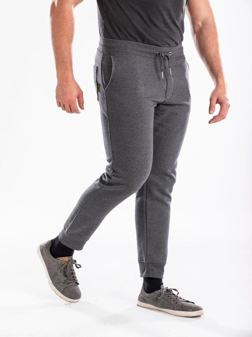 Pantalon de détente élastiqué en molleton gratté KIMEO 'Rica Lewis' Gris