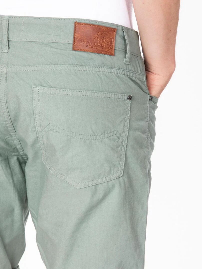 Bermuda à revers denim de couleur coton ANDRE 'Rica Lewis' Vert