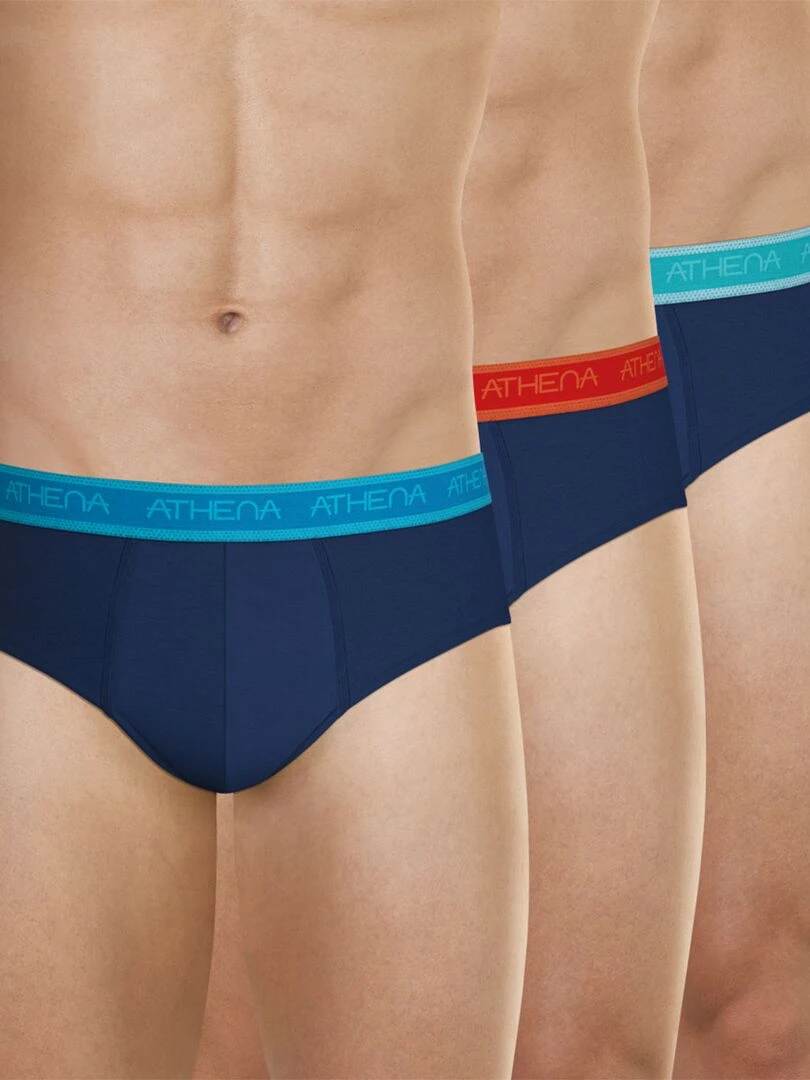 Lot de 3 slips homme Easy Bio Bleu électrique