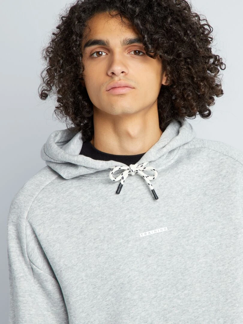 Sweat à capuche avec poches plaquées   Gris