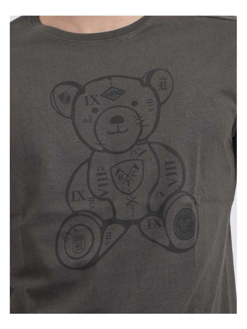 T shirt col rond pur coton JIBIDEL   Gris