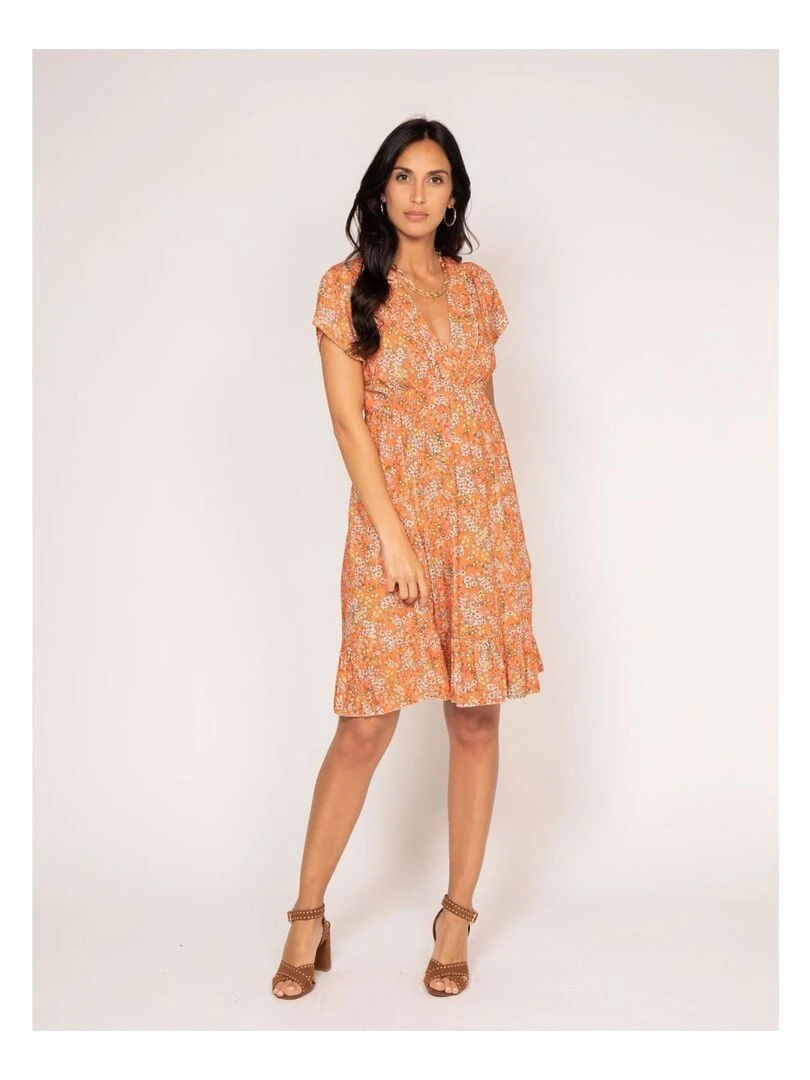 Robe courte motifs IJONA   Orange