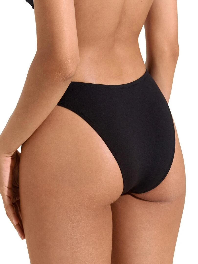 Bas maillot slip de bain échancré taille basse Quito Noir