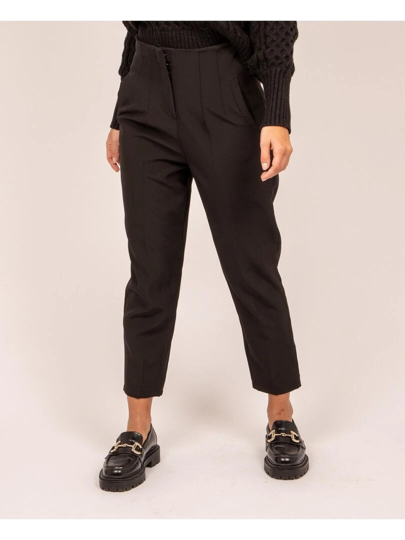 Pantalon droit pinces EZARA Noir