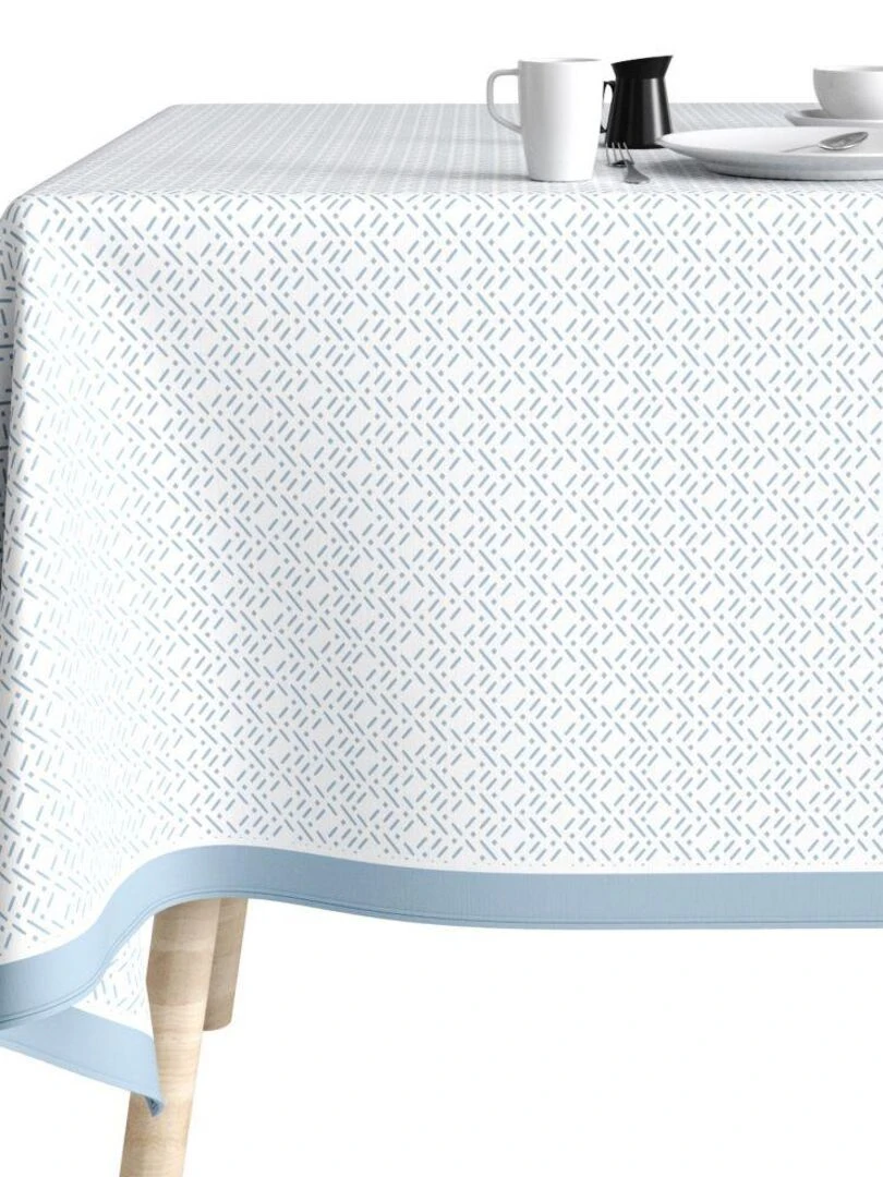 Nappe rectangulaire anti tache en Coton   Barba Glace   Bleu
