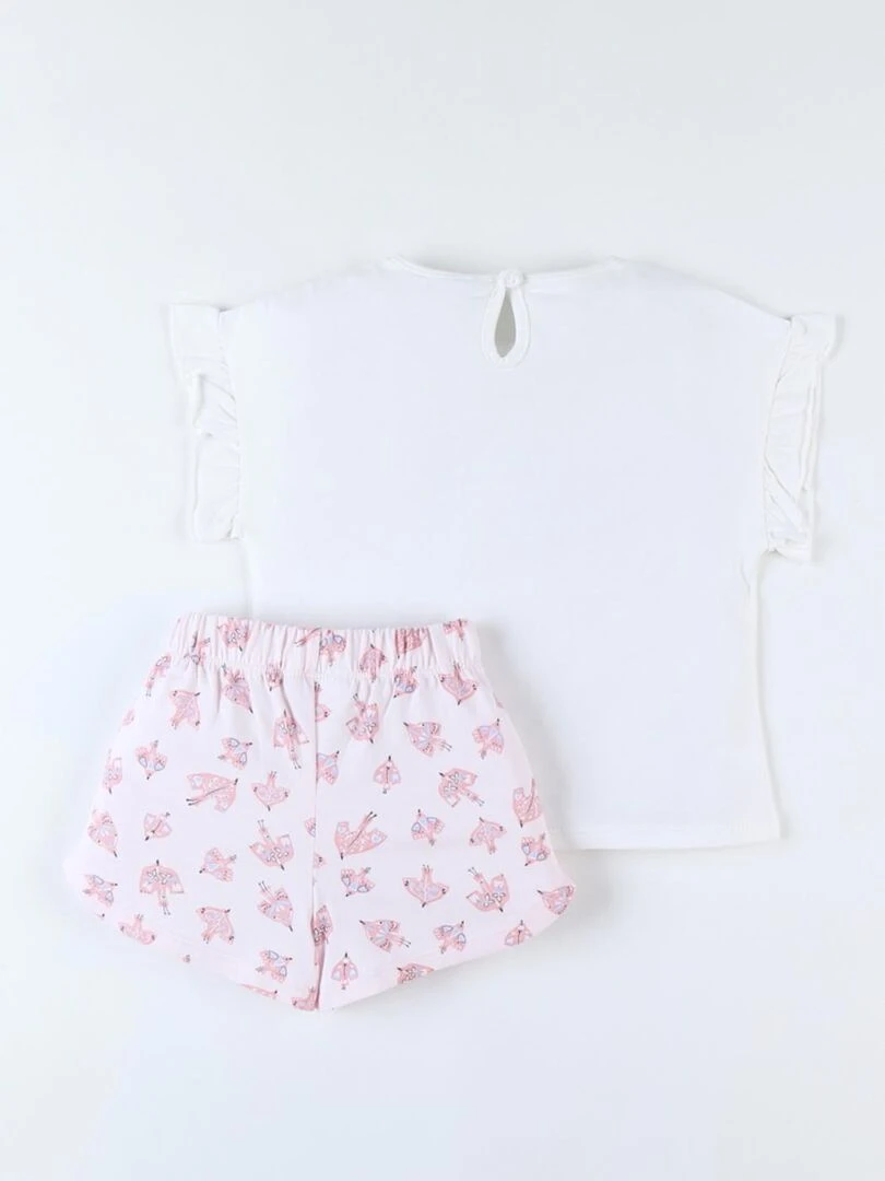 Pyjama 2 pièces imprimé oiseaux en jersey  clair/écru   Noukie's   Beige