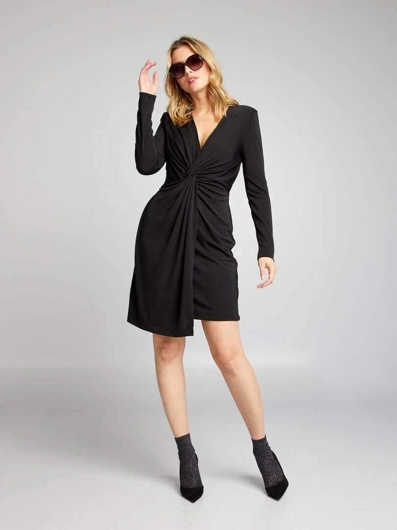 Robe drapée noir