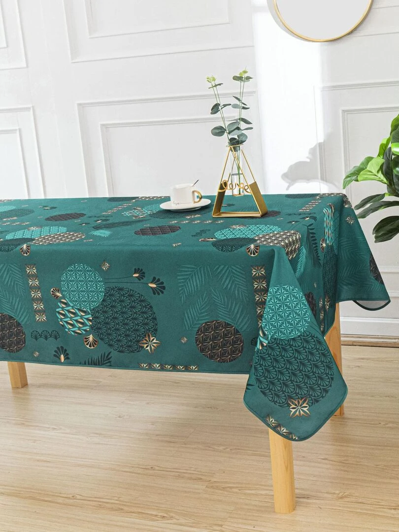 Nappe rectangulaire fantaisie   Bleu canard