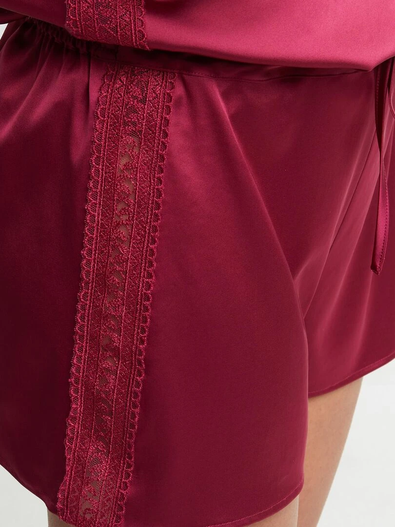 Short satin Chimene   RougeGorge Lingerie   Rouge