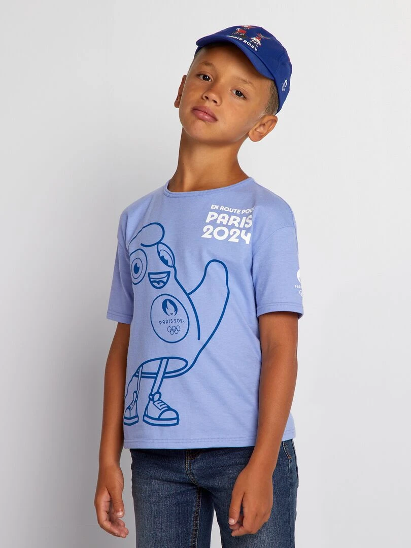 T shirt avec imprimé Paris 2024 Bleu