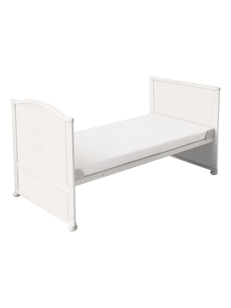 ROBA Lit bébé évolutif complet "Fox et Bunny" 70x140 + Équipement Complet Blanc