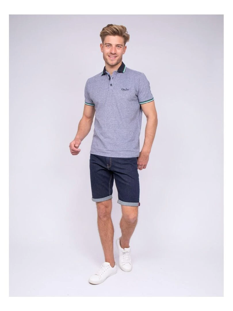 Polo pur coton PAMBO   Bleu Vert