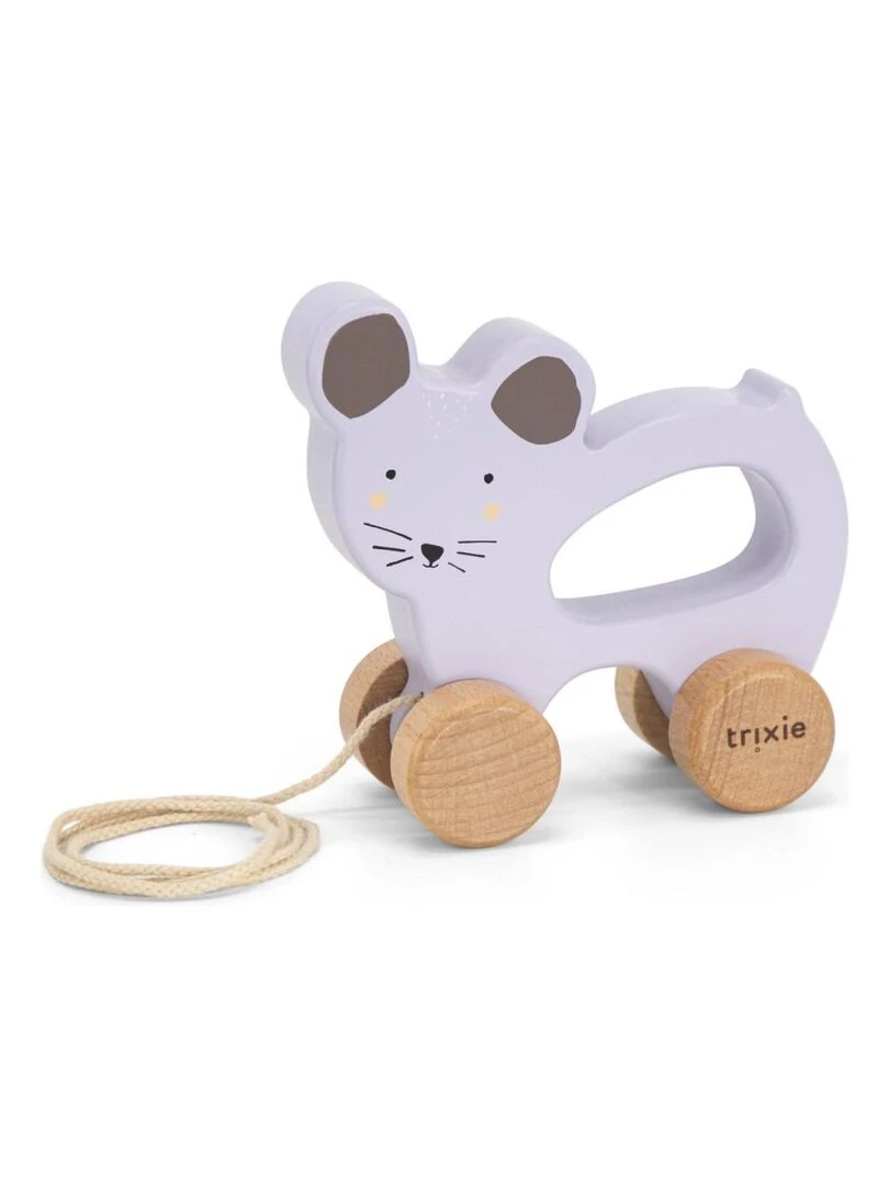Jouet à tirer en bois Mrs Mouse Trixie Rose
