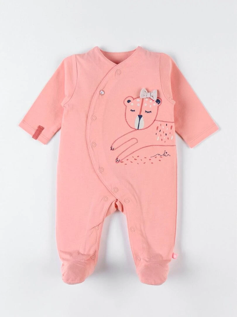 Pyjama 1 pièce léopard en jersey Noukie's Rose