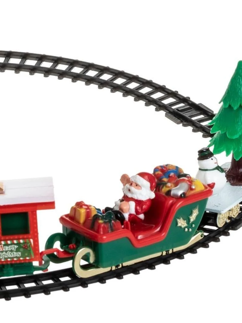 Train électrique 22 pièces du village de Noël   Rouge