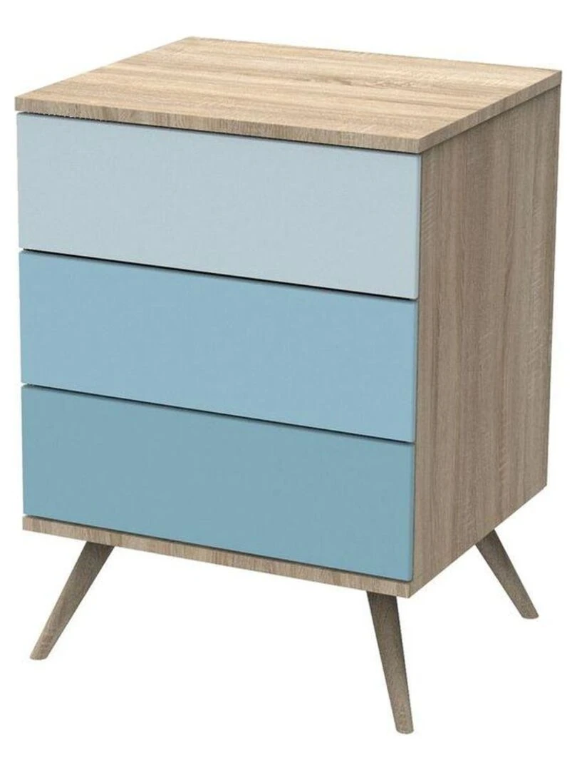 Commode 3 tiroirs en bois SAUTHON Bleu