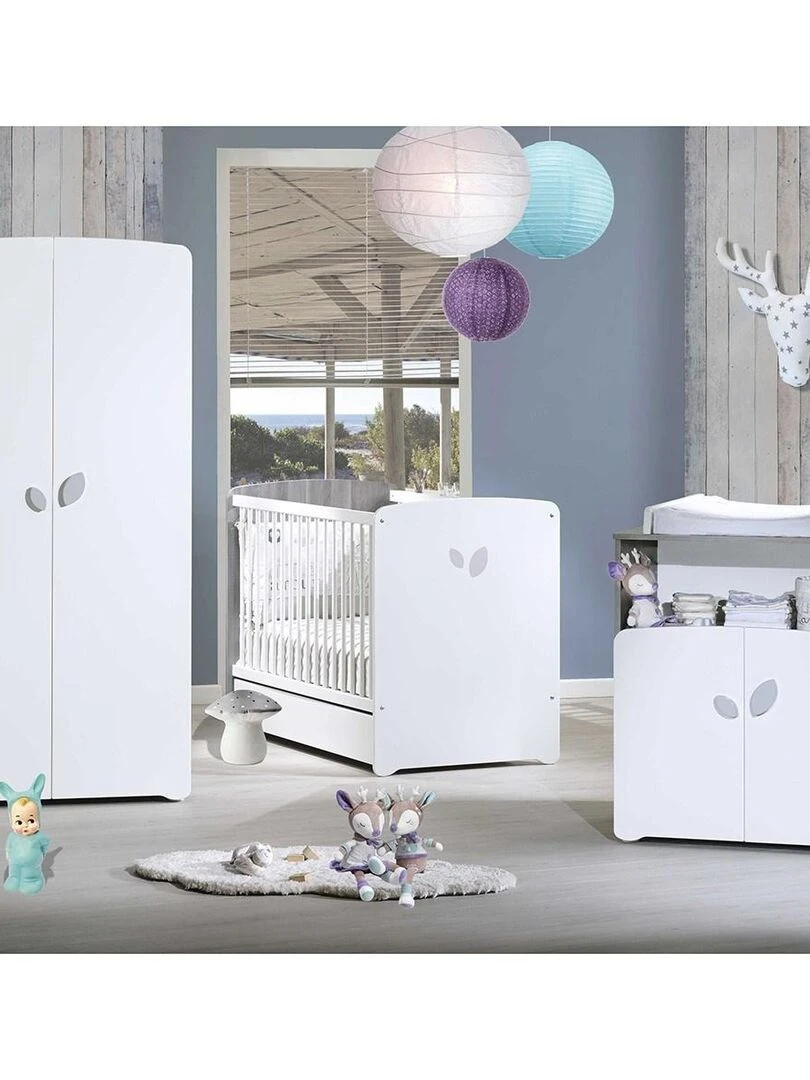 Lit bébé LEAF   BABYPRICE   Gris