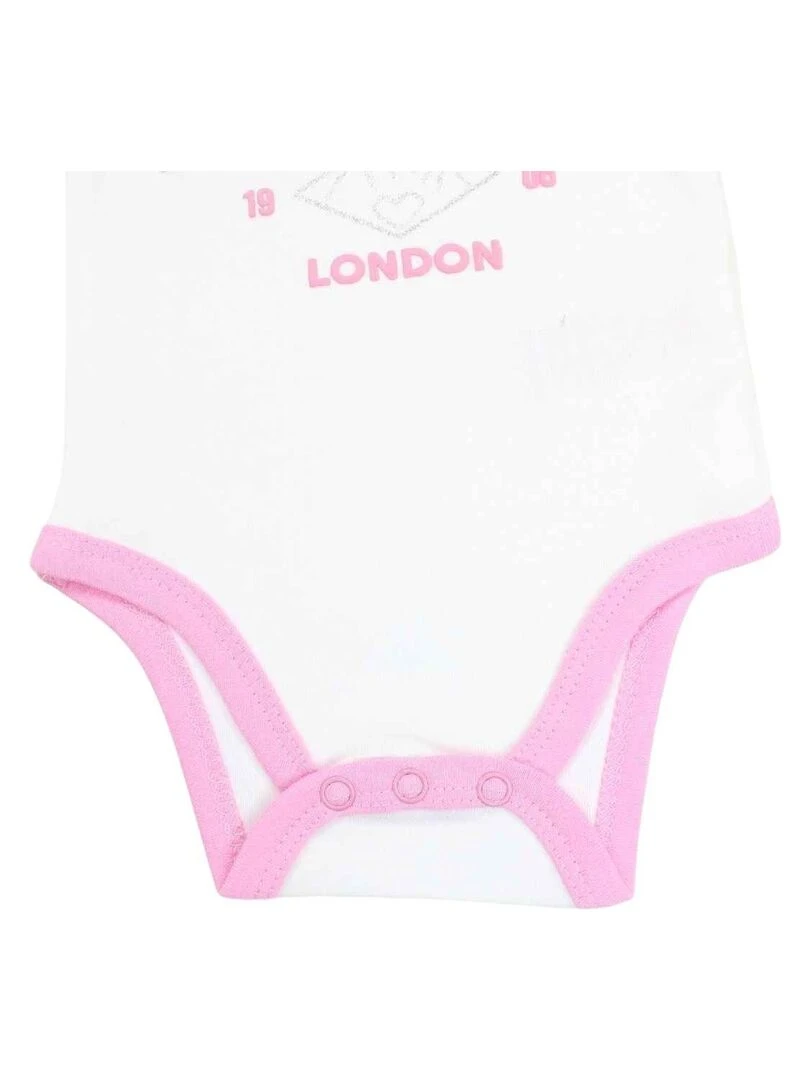 Lee Cooper   Lot de 2 bodys bébé fille en coton   Blanc