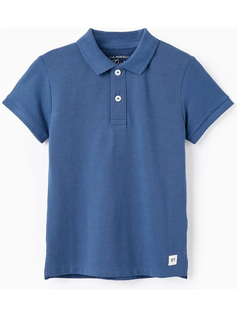 Polo en Piqué de Coton pour Garçon manches courtes Bleu foncé