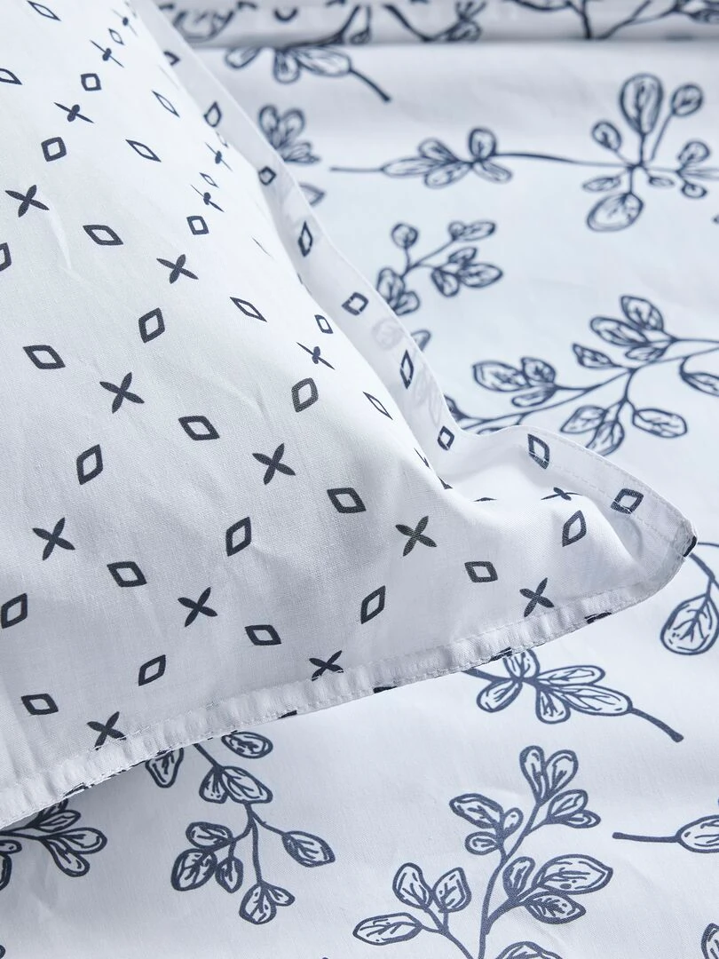 Parure de lit fleurie 2 personnes Blanc
